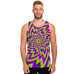 Green Big Bang Moving Optical Illusion Men's Tank Top