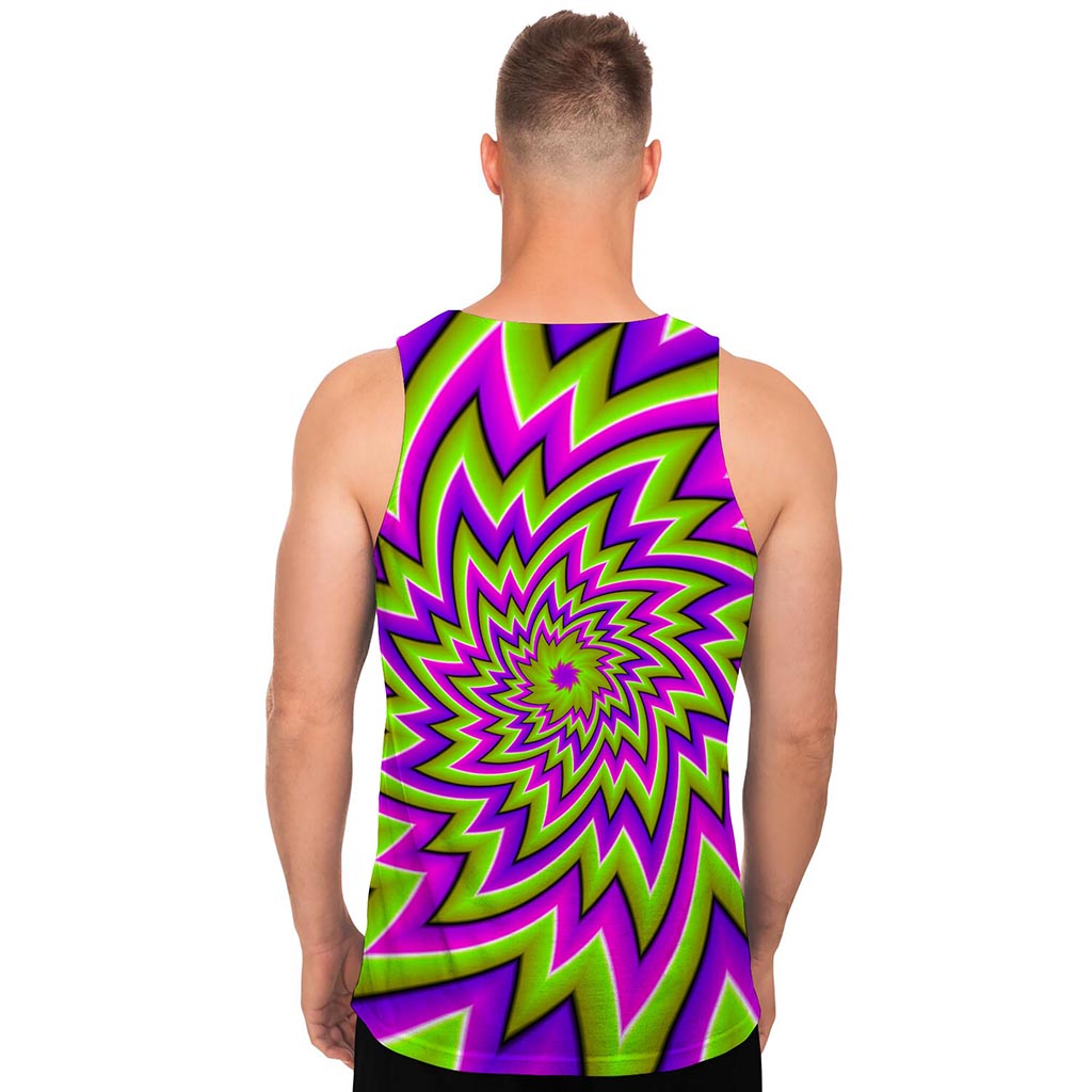 Green Big Bang Moving Optical Illusion Men's Tank Top