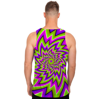 Green Big Bang Moving Optical Illusion Men's Tank Top