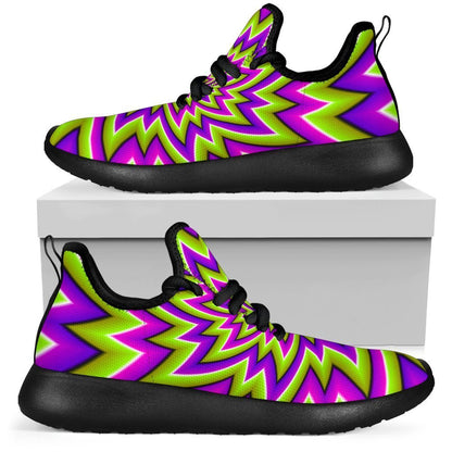Green Big Bang Moving Optical Illusion Mesh Knit Shoes GearFrost
