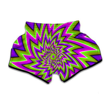 Green Big Bang Moving Optical Illusion Muay Thai Boxing Shorts