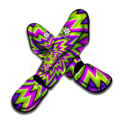 Green Big Bang Moving Optical Illusion Muay Thai Shin Guard