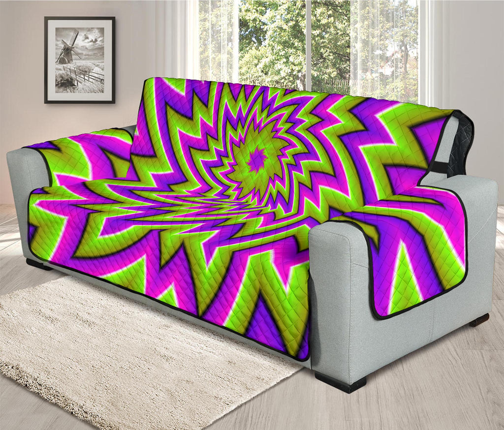 Green Big Bang Moving Optical Illusion Oversized Sofa Protector