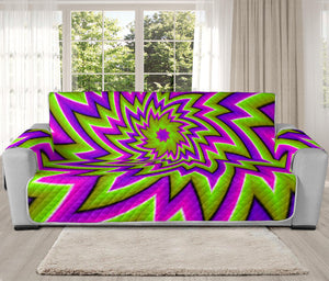 Green Big Bang Moving Optical Illusion Oversized Sofa Protector