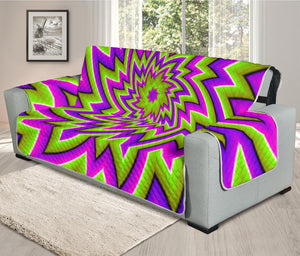 Green Big Bang Moving Optical Illusion Oversized Sofa Protector