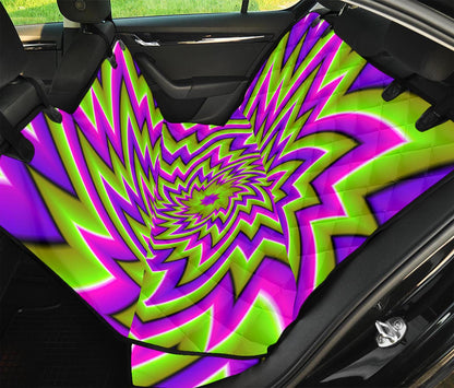 Green Big Bang Moving Optical Illusion Pet Car Back Seat Cover