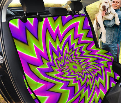 Green Big Bang Moving Optical Illusion Pet Car Back Seat Cover