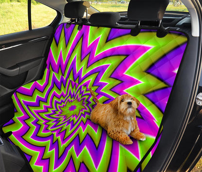Green Big Bang Moving Optical Illusion Pet Car Back Seat Cover