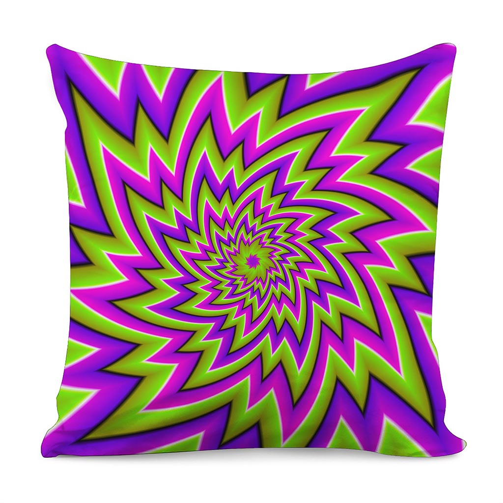 Green Big Bang Moving Optical Illusion Pillow Cover
