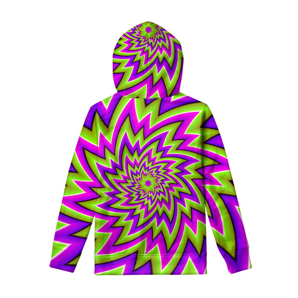 Green Big Bang Moving Optical Illusion Pullover Hoodie