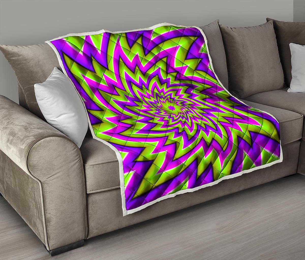 Green Big Bang Moving Optical Illusion Quilt