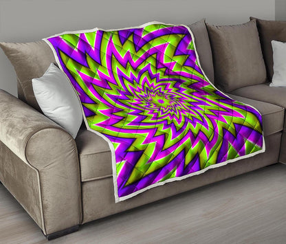 Green Big Bang Moving Optical Illusion Quilt