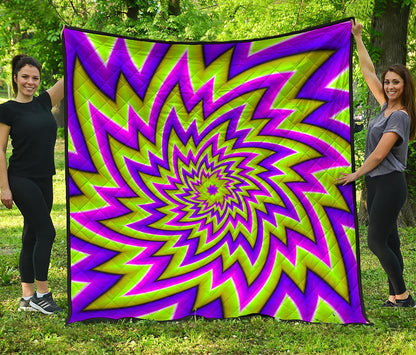 Green Big Bang Moving Optical Illusion Quilt