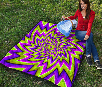 Green Big Bang Moving Optical Illusion Quilt