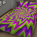 Green Big Bang Moving Optical Illusion Quilt Bed Set