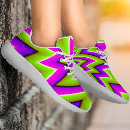 Green Big Bang Moving Optical Illusion Sport Shoes GearFrost