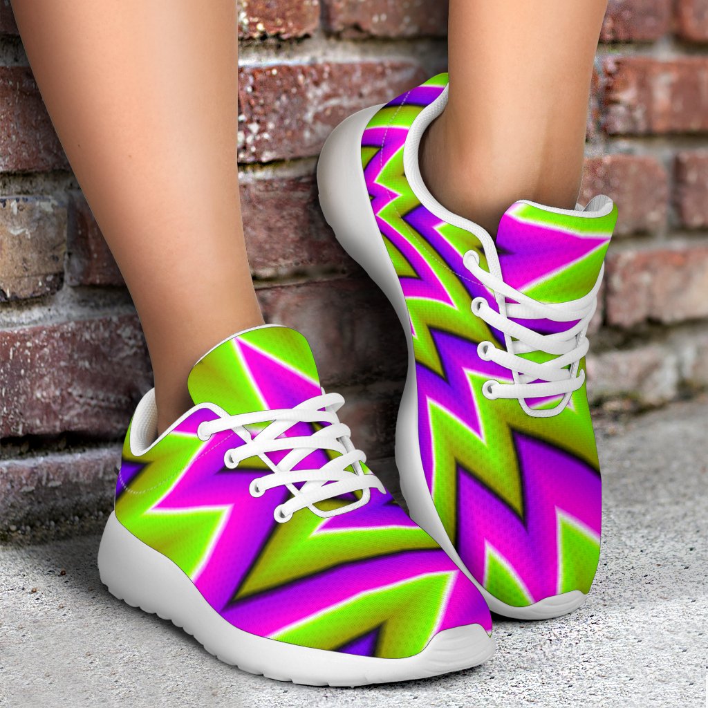 Green Big Bang Moving Optical Illusion Sport Shoes GearFrost
