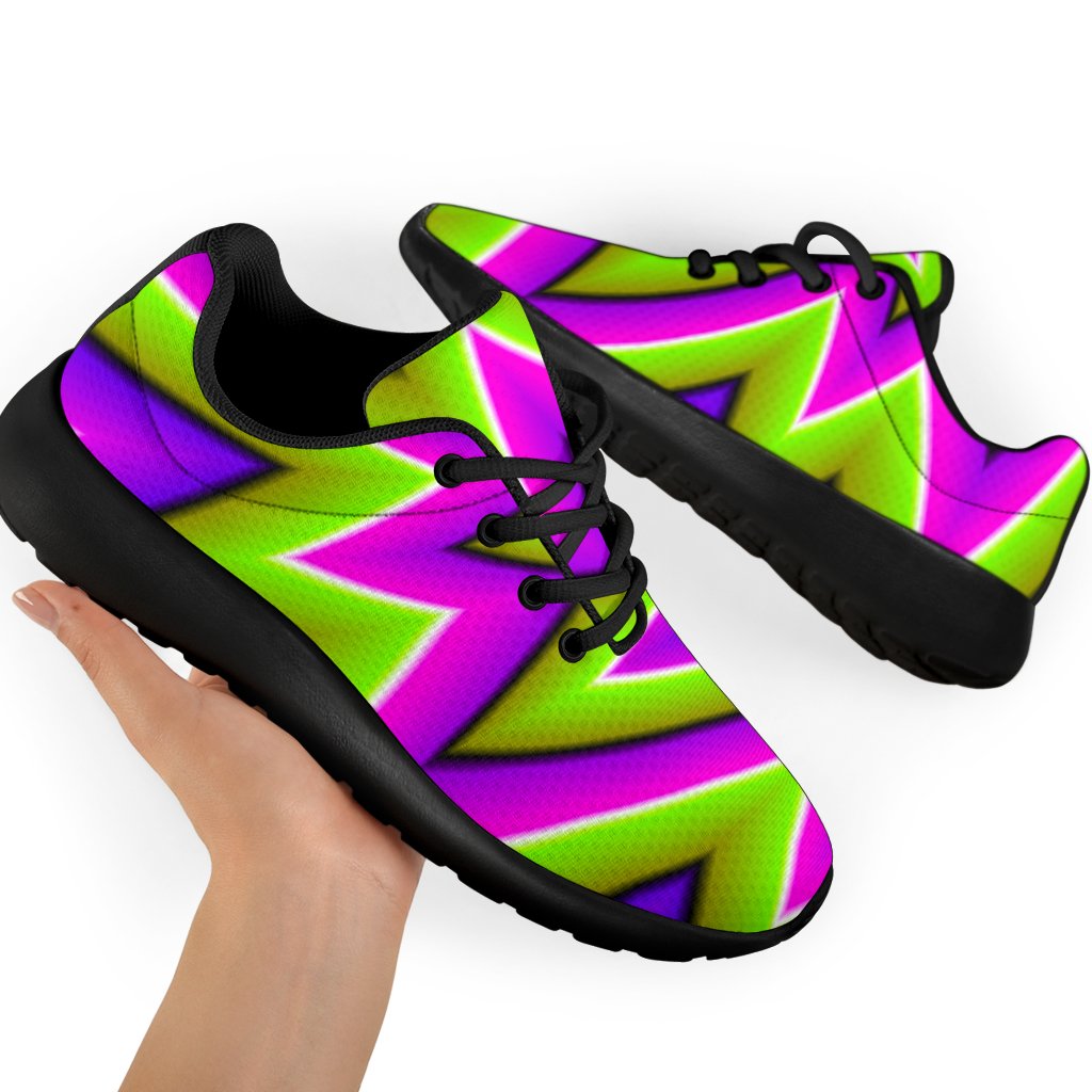 Green Big Bang Moving Optical Illusion Sport Shoes GearFrost