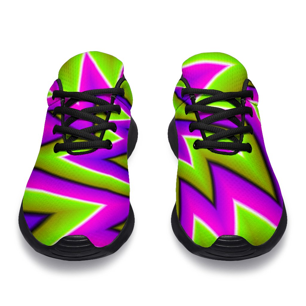 Green Big Bang Moving Optical Illusion Sport Shoes GearFrost