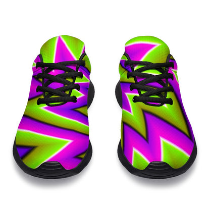 Green Big Bang Moving Optical Illusion Sport Shoes GearFrost