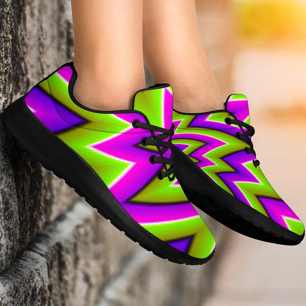Green Big Bang Moving Optical Illusion Sport Shoes GearFrost