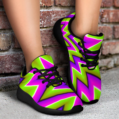 Green Big Bang Moving Optical Illusion Sport Shoes GearFrost