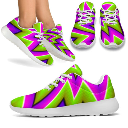 Green Big Bang Moving Optical Illusion Sport Shoes GearFrost