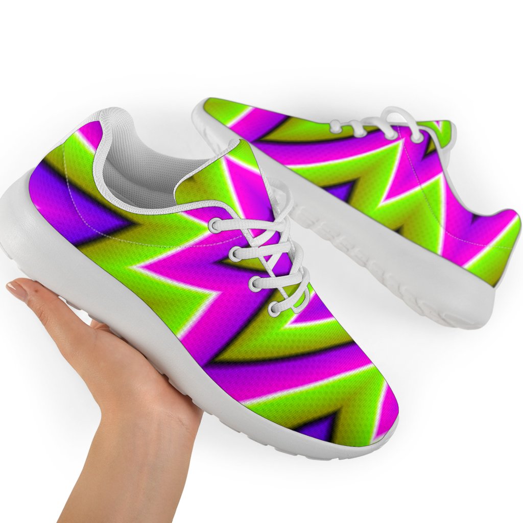 Green Big Bang Moving Optical Illusion Sport Shoes GearFrost