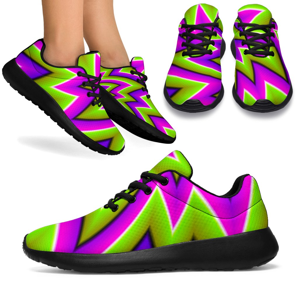 Green Big Bang Moving Optical Illusion Sport Shoes GearFrost