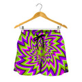 Green Big Bang Moving Optical Illusion Women's Shorts