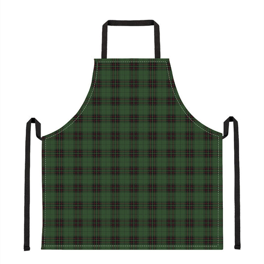 Green Black And Red Tartan Pattern Print Apron