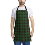 Green Black And Red Tartan Pattern Print Apron