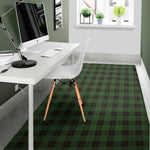 Green Black And Red Tartan Pattern Print Area Rug