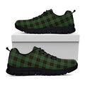 Green Black And Red Tartan Pattern Print Black Running Shoes