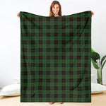 Green Black And Red Tartan Pattern Print Blanket