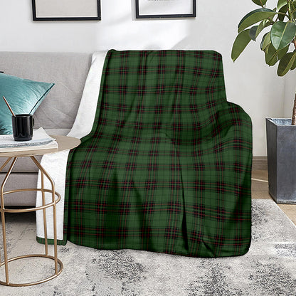 Green Black And Red Tartan Pattern Print Blanket