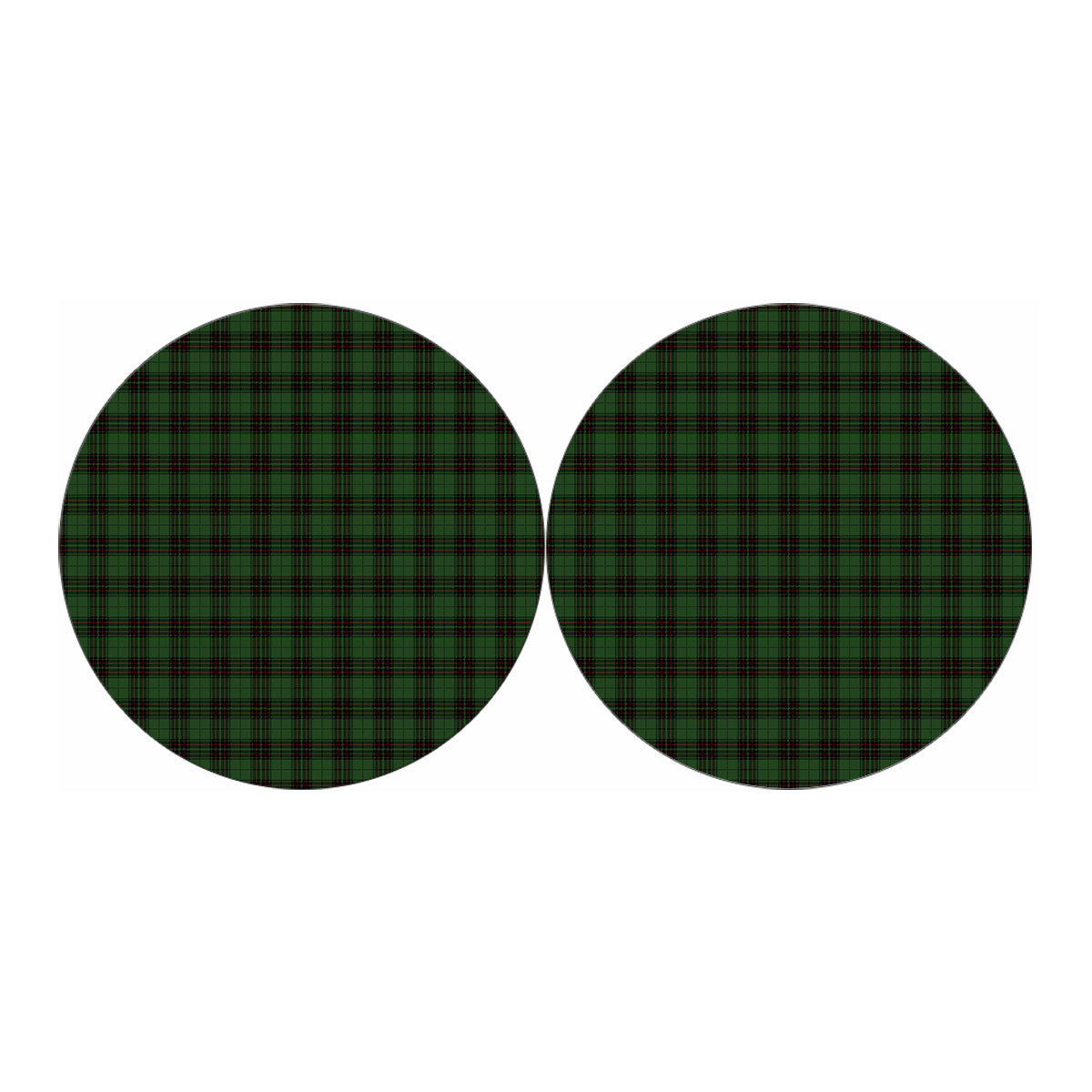 Green Black And Red Tartan Pattern Print Car Coasters