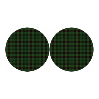 Green Black And Red Tartan Pattern Print Car Coasters