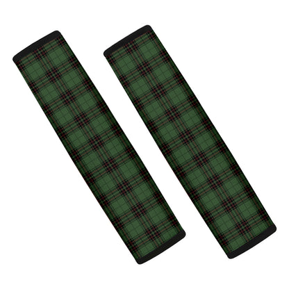 Green Black And Red Tartan Pattern Print Car Seat Belt Covers