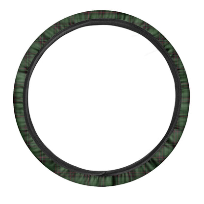Green Black And Red Tartan Pattern Print Car Steering Wheel Cover