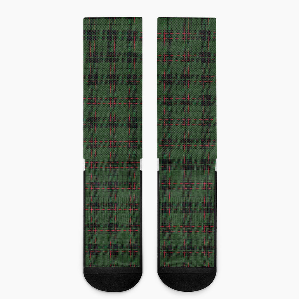 Green Black And Red Tartan Pattern Print Crew Socks