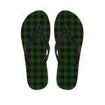 Green Black And Red Tartan Pattern Print Flip Flops
