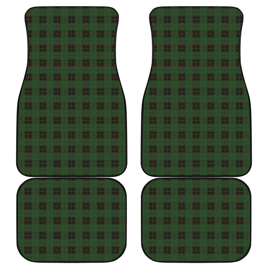Green Black And Red Tartan Pattern Print Front and Back Car Floor Mats