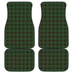 Green Black And Red Tartan Pattern Print Front and Back Car Floor Mats
