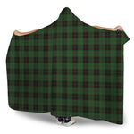 Green Black And Red Tartan Pattern Print Hooded Blanket
