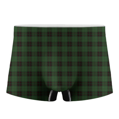 Green Black And Red Tartan Pattern Print Men's Boxer Briefs