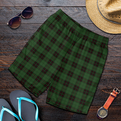 Green Black And Red Tartan Pattern Print Men's Shorts