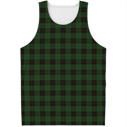 Green Black And Red Tartan Pattern Print Men's Tank Top