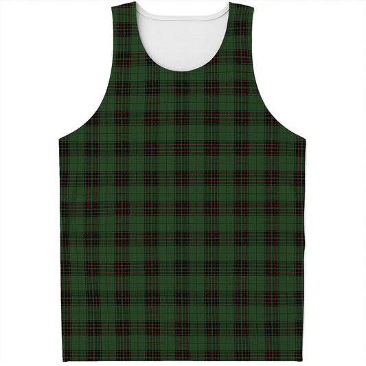 Green Black And Red Tartan Pattern Print Men's Tank Top