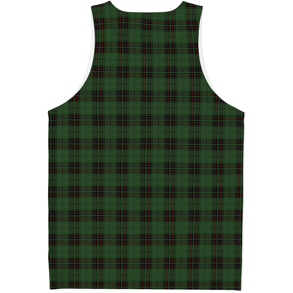 Green Black And Red Tartan Pattern Print Men's Tank Top
